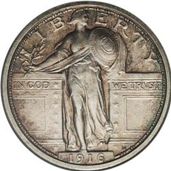1916 25C --Cleaned--ANACS. AU55 Details. The still-lust 