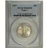 Image 1 : 1917 25C Type One MS65 Full Head PCGS. An intricately 