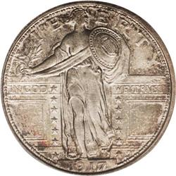 1917-S 25C Type One MS65 Full Head PCGS. Dappled viole 