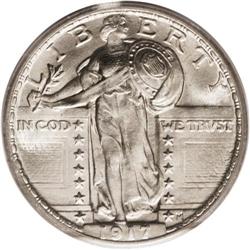 1917 25C Type Two MS67 PCGS. While Liberty''s head may 