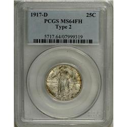 1917-D 25C Type Two MS64 Full Head PCGS. Highly lustro 