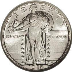 1918-D 25C MS66 Full Head NGC. Brilliant silver-white 