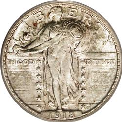 1918-S 25C MS64 Full Head PCGS. Honey-gold and slate-g 