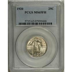 1920 25C MS65 Full Head PCGS. Highly lustrous with tra 