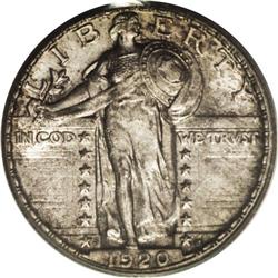 1920-S 25C MS64 Full Head PCGS. Dappled golden-brown a 