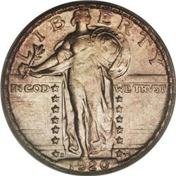 1920-S 25C MS64 Full Head PCGS. Ex: Walser. Conditiona 