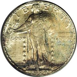 1924-S 25C MS64 Full Head PCGS. The upper left obverse 