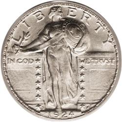 1924-S 25C MS64 Full Head PCGS. This date is one of th 