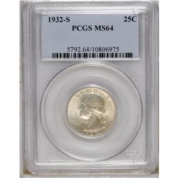 1932-S 25C MS64 PCGS. Well struck with creamy satin lu 