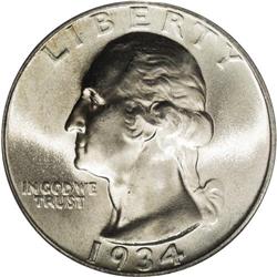 1934 25C Heavy Motto MS67 PCGS. One of three different 