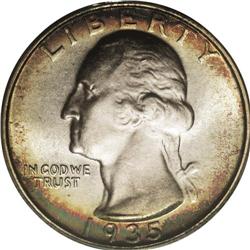 1935-S 25C MS67 PCGS. Dazzling luster radiates from im 