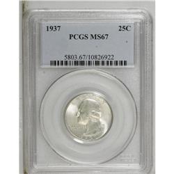 1937 25C MS67 PCGS. Small dots of dove-gray patina app 