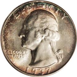 1937-S 25C MS67 PCGS. Vibrant golden-russet and jade-g 