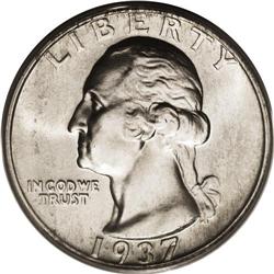 1937-S 25C MS67 PCGS. A lustrous, impeccably preserved 