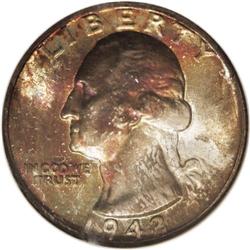 1942-D 25C MS68 NGC. The 1942-D quarter is extremely r 