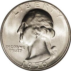 1950-S/D 25C MS67 NGC. FS-022. OMM-1. One of only two 