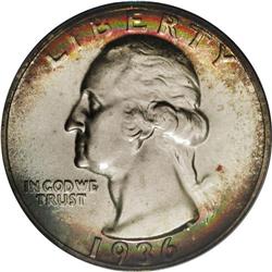 1936 25C PR66 PCGS. Rose-red, sea-green, and powder-bl 