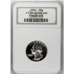 1955 25C PR69 Ultra Cameo NGC. Remarkably well-preserv 