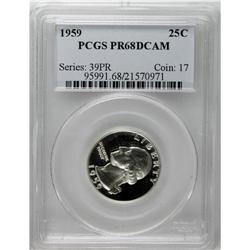 1959 25C PR68 Deep Cameo PCGS. Deeply mirrored with ri 