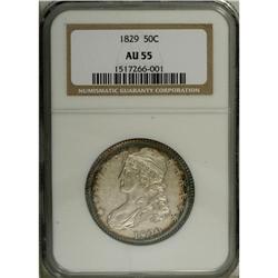1829 50C AU55 NGC. O-112, R.1. Peripheral rings of cer 
