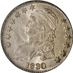 1830 50C Small 0 MS65 NGC. O-121, R.3. Ex: Eliasberg. 