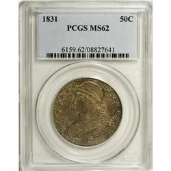 1831 50C MS62 PCGS. O-104, R.1. Die lines show below t 