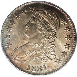 1831 50C MS64 PCGS. O-103, R.1. The 5 in 50 C is recut 