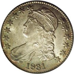 1831 50C MS65 PCGS. O-109, R.1. Subtle orange-gold, pe 