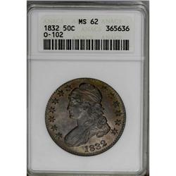 1832 50C Small Letters MS62 ANACS. O-102a, R.3. The ea 