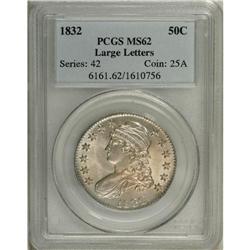 1832 50C Small Letters MS62 PCGS. O-103, R.1. The PCGS 