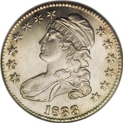 1833 50C MS64 NGC. O-102, R.1. The first star is notic 