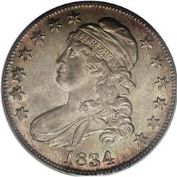1834 50C Large Date, Small Letters MS64 PCGS. O-104, R 