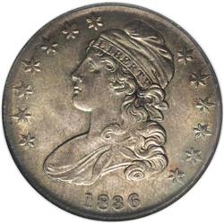 1836 50C Lettered Edge MS64 NGC. O-112, R.1. The bar d 