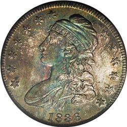 1836 50C Lettered Edge MS65 NGC. O-117, R.3. Star 8 is 