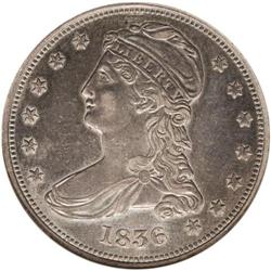 1836 50C Reeded Edge XF45 ANACS. 