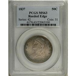 1837 50C MS63 PCGS. A solidly struck steampower half, 