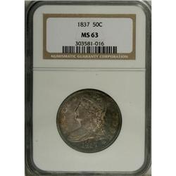 1837 50C MS63 NGC. The highly lustrous surfaces are im 