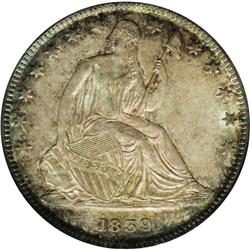 1839 50C Drapery MS64 PCGS. A desirable near-Gem examp 