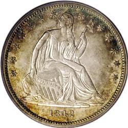 1842 50C Small Date, Large Letters MS63 PCGS. WB-102. 