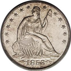 1853-O 50C Arrows and Rays MS61 PCGS. Breen-4844. No D 