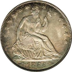 1855-O 50C Arrows MS64 PCGS. A captivating antebellum 