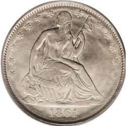 1861 50C CSA Restrike MS62 PCGS. One of 500 J.W. Scott 