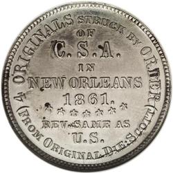 1861 50C Scott Token--Scratched, Cleaned--ANACS. AU58 