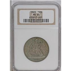 1863 50C MS64 NGC. A well-defined and lustrous piece w 