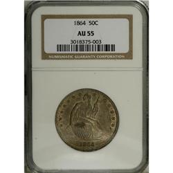 1864 50C AU55 NGC. Nicely detailed for the grade, with 