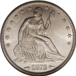 1873 50C Arrows MS64 NGC. First year of the two-year A 