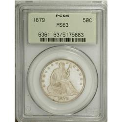 1879 50C MS63 PCGS. Type Two Reverse. A satiny and sha 