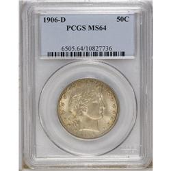 1906-D 50C MS64 PCGS. Lustrous, well struck, and caref 