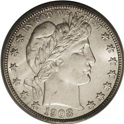 1908 50C MS66 PCGS. Radiant luster greets the viewer o 