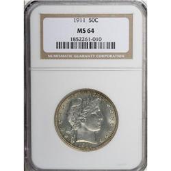 1911 50C MS64 NGC. Choice and well struck with lovely 